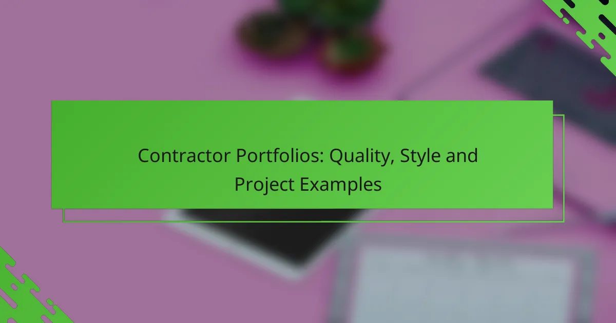 Contractor Portfolios: Quality, Style and Project Examples