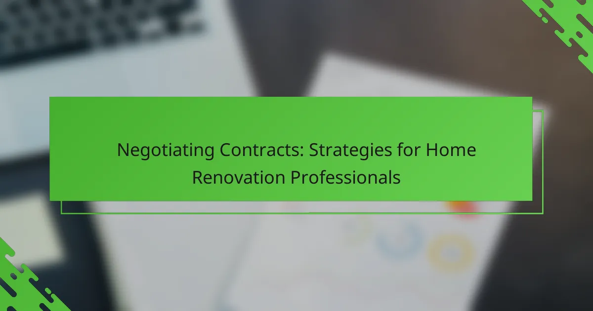 Negotiating Contracts: Strategies for Home Renovation Professionals