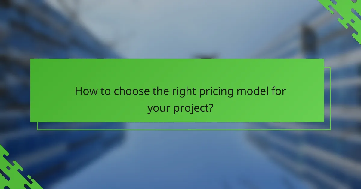 How to choose the right pricing model for your project?