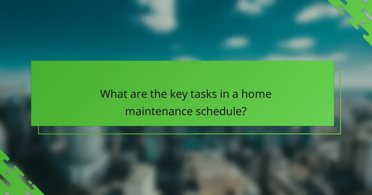 What are the key tasks in a home maintenance schedule?